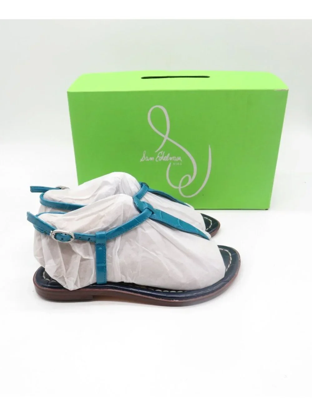Sam Edelman Kids Blue Croco Gigi Sandals US 12M NEW